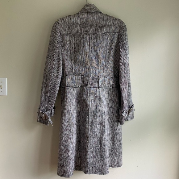 Poleci silver coat jacket size 4 Anthropologie womens silk cotton blend - Picture 13 of 16
